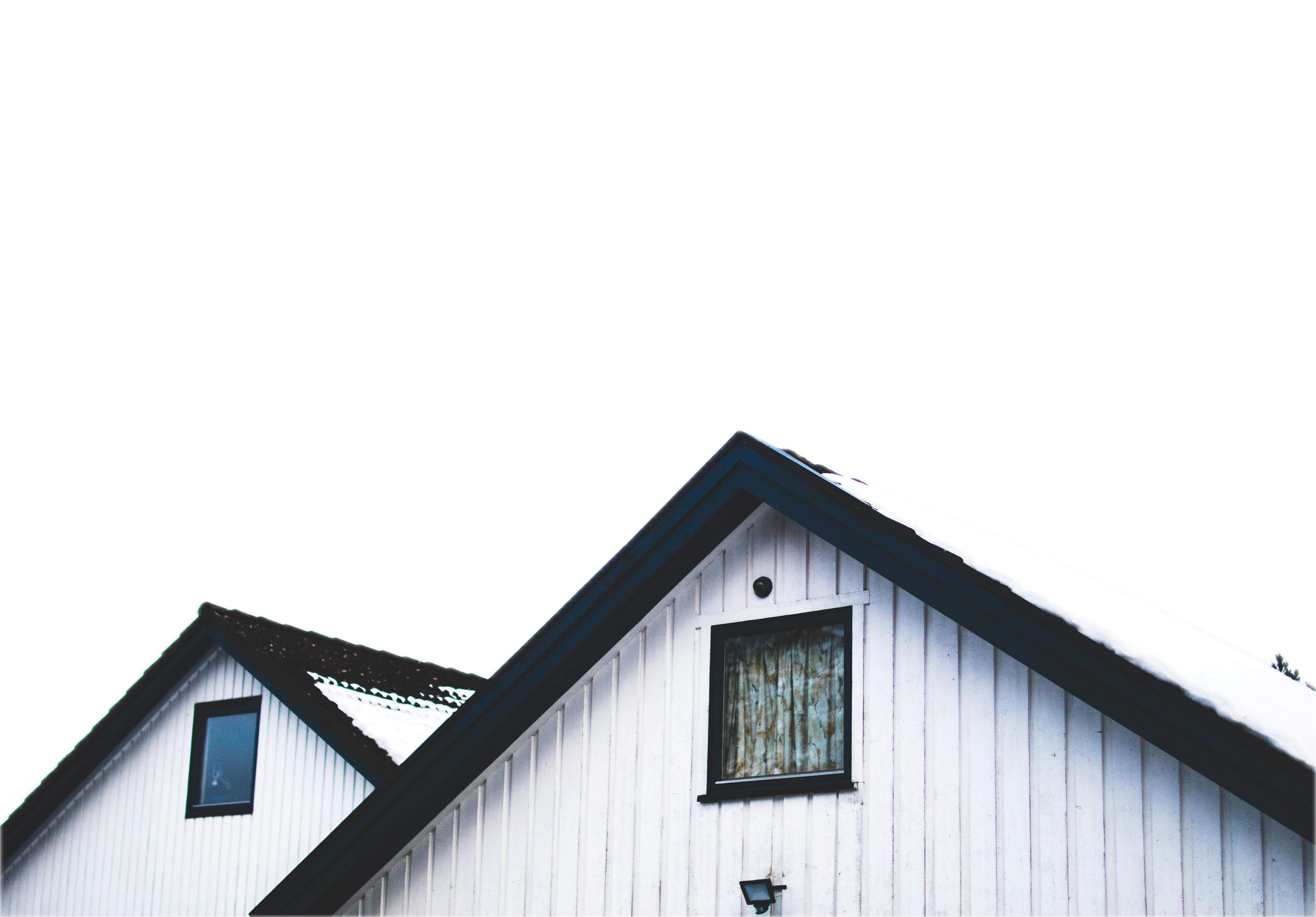 Residential home with a finished roof